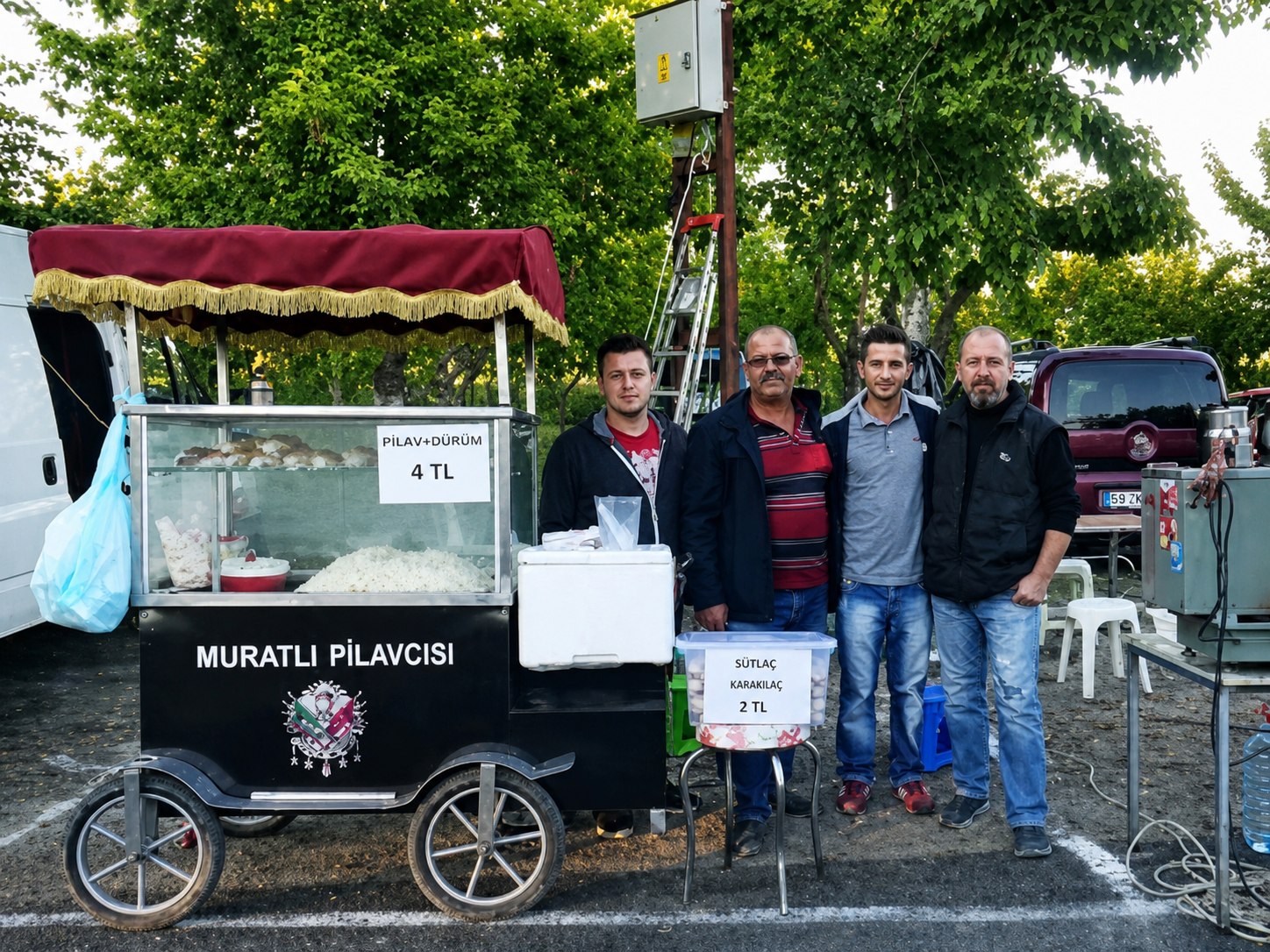 Muratlı Pilavcısı ilk günlerden pilav arabası fotoğrafı